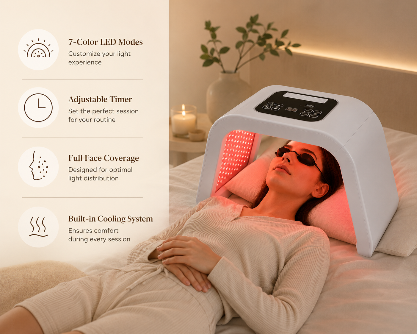 Pro LED Facial Light Therapy Device